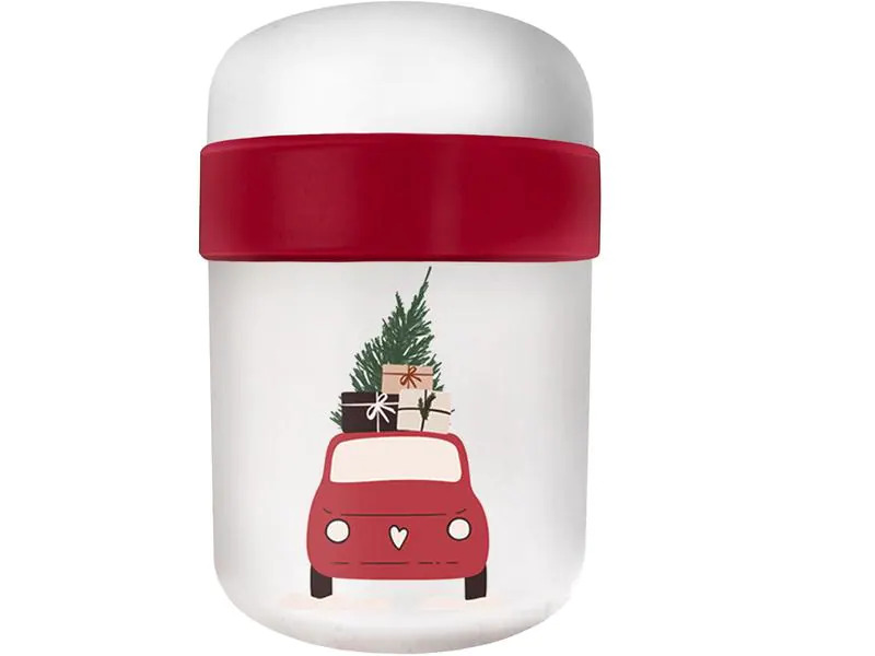 BioLoco Lunchpot Weihnachtsauto Rot/Weiss