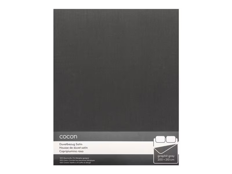 COCON Duvetbezug Satin 200 x 210 cm, Graphit