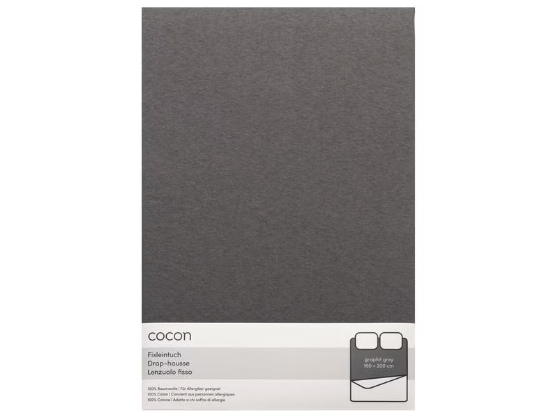 COCON Fixleintuch 180-200 x 200 cm, Graphit