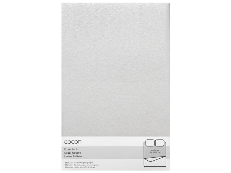 COCON Fixleintuch 180-200 x 200 cm, Hellgrau