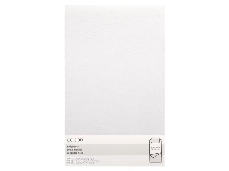 COCON Fixleintuch 90-100 x 200 cm, Edelweiss