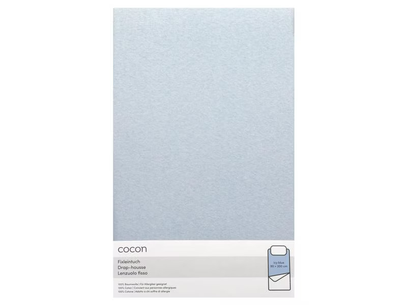 COCON Fixleintuch 90-100 x 200 cm, Eisblau