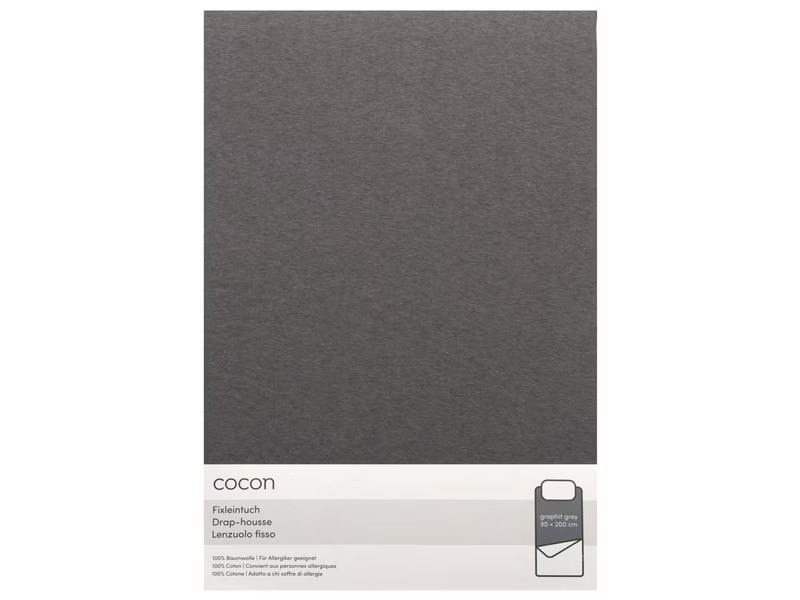 COCON Fixleintuch 90-100 x 200 cm, Graphit