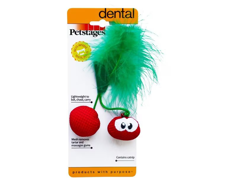 Petstage Katzen-Spielzeug Dental Cherries, Rot