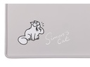 Simon's Cat Napfunterlage 40 x 30 x 1 cm, Hellgrau