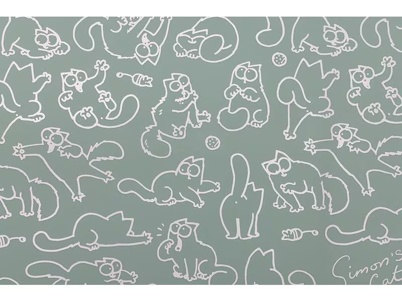 Simon's Cat Napfunterlage 40 x 30 x 1 cm, Grün