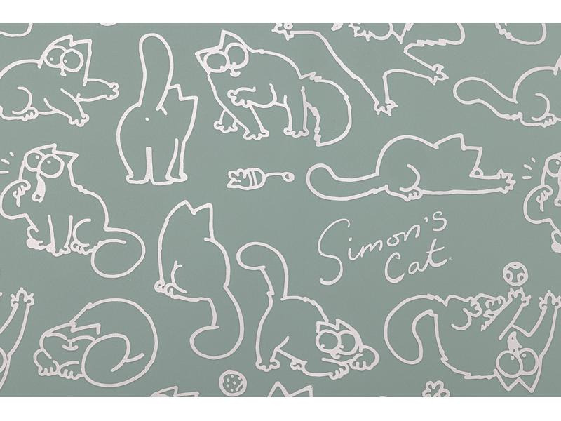 Simon's Cat Napfunterlage 40 x 30 x 1 cm, Grün