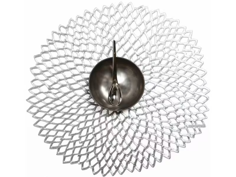 Chilewich Tischset Dahlia 39 cm x 36 cm, Silber