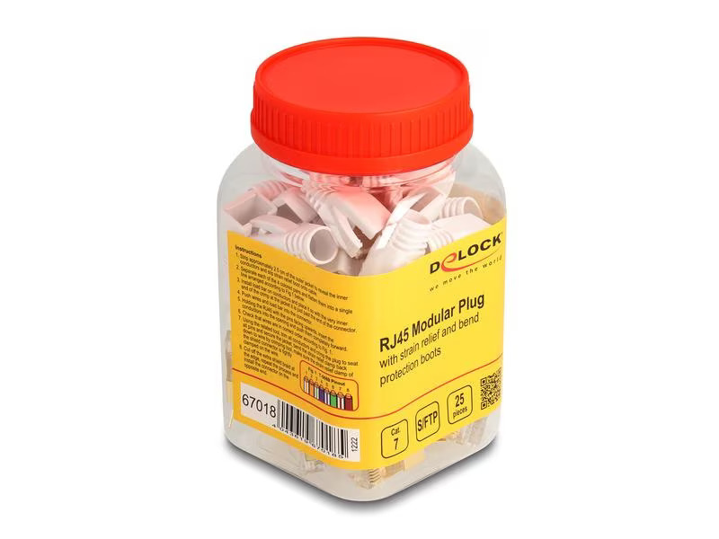 Delock Stecker RJ45, S/FTP, Cat.7 25 Stück, Transparent