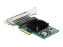 Delock Netzwerkkarte 4x RJ45 Gigabit, PCI-Express x4