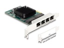 Delock Netzwerkkarte 4x RJ45 Gigabit, PCI-Express x1