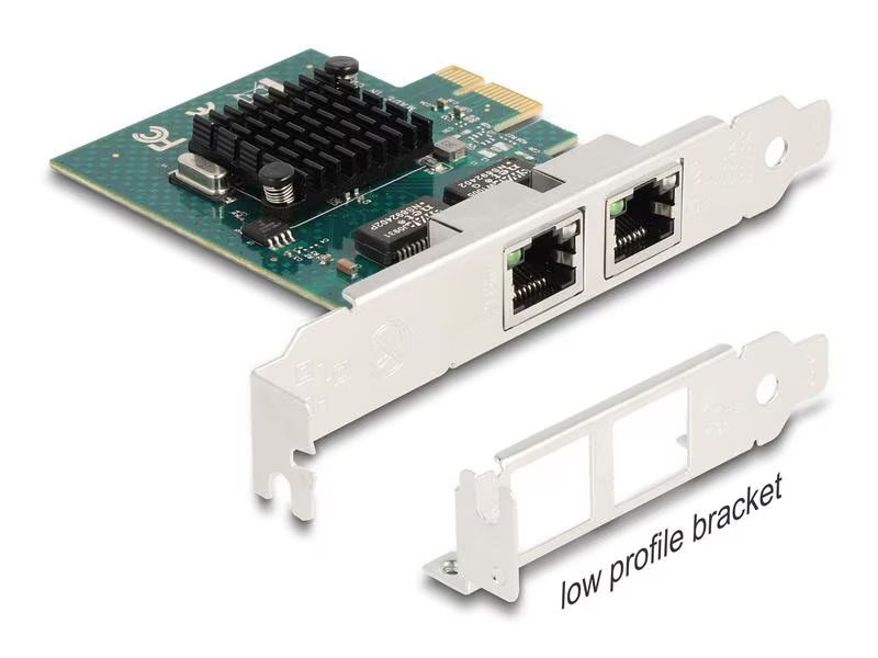 Delock Netzwerkkarte 2x RJ45 Gigabit, PCI-Express x1