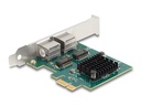 Delock Netzwerkkarte 2x RJ45 Gigabit, PCI-Express x1