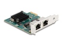 Delock Netzwerkkarte 2x RJ45 Gigabit, PCI-Express x1
