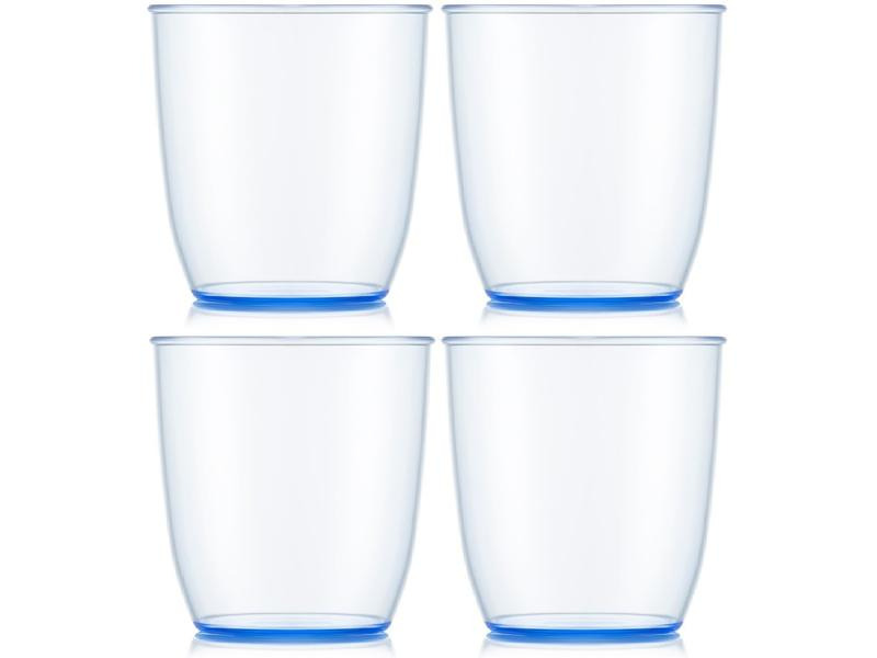 Bodum Outdoor-Becher Kvadrant 350 ml, Blau, 4 Stück