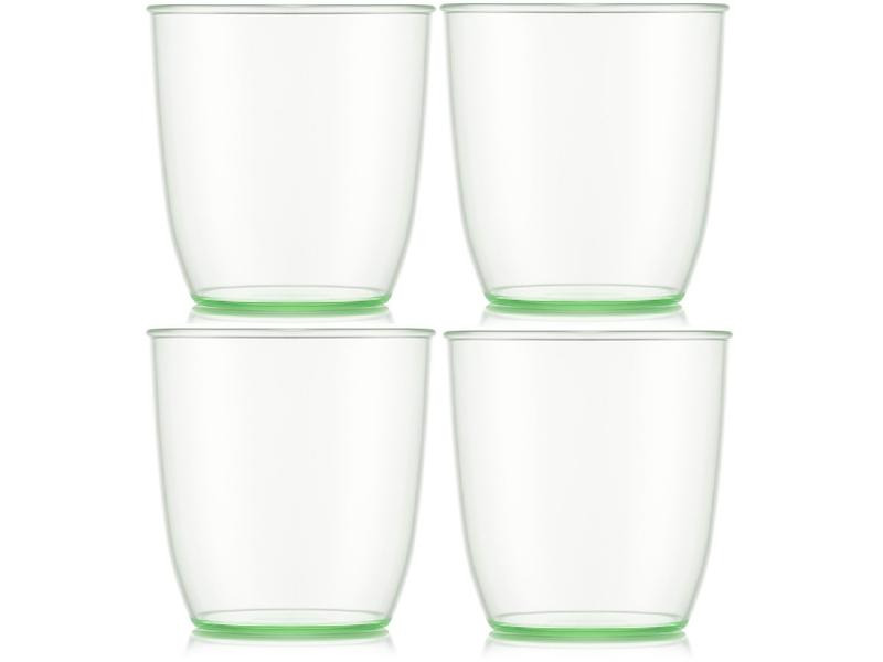 Bodum Outdoor-Becher Kvadrant 350 ml, Grün, 4 Stück