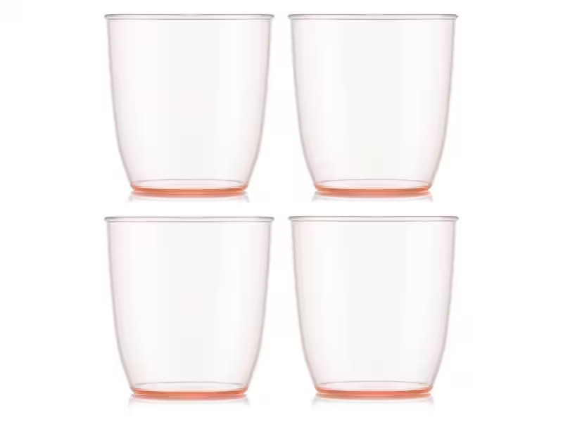 Bodum Outdoor-Becher Kvadrant 350 ml, Rosa, 4 Stück
