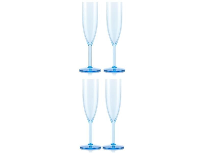 Bodum Outdoor-Champagnerglas Oktett 120 ml, Blau, 4 Stück