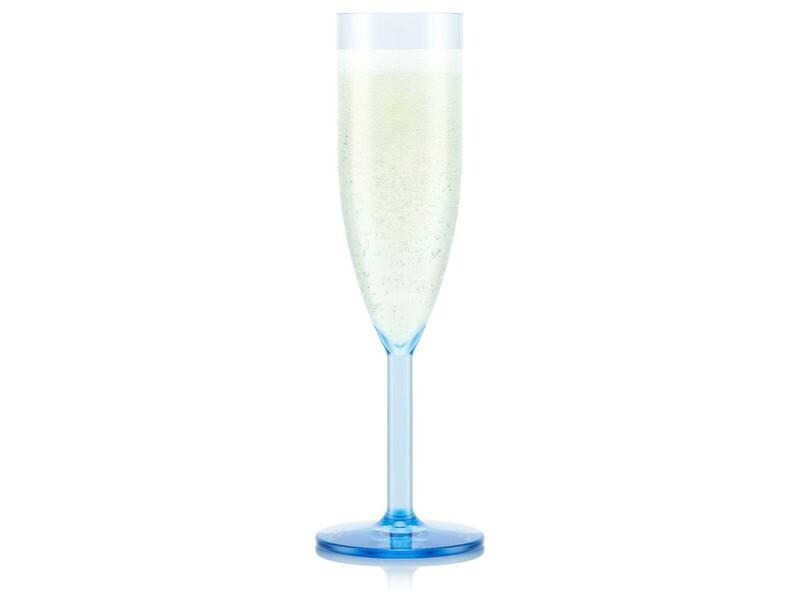 Bodum Outdoor-Champagnerglas Oktett 120 ml, Blau, 4 Stück