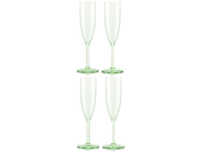 Bodum Outdoor-Champagnerglas Oktett 120 ml, Grün, 4 Stück