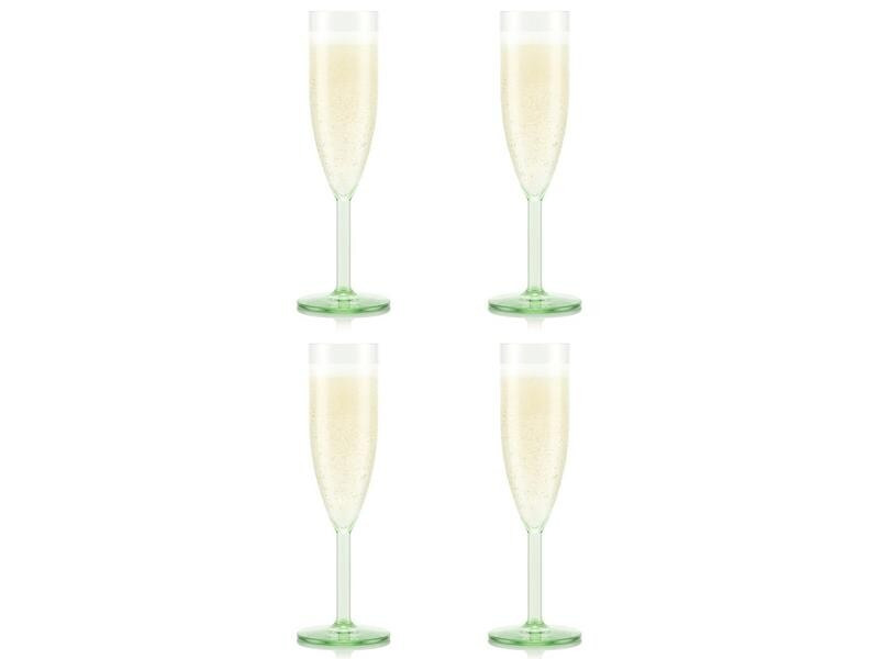 Bodum Outdoor-Champagnerglas Oktett 120 ml, Grün, 4 Stück