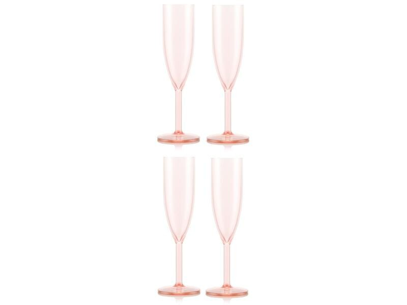 Bodum Outdoor-Champagnerglas Oktett 120 ml, Rosa, 4 Stück