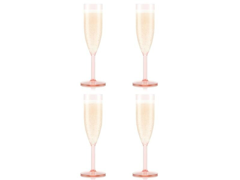 Bodum Outdoor-Champagnerglas Oktett 120 ml, Rosa, 4 Stück