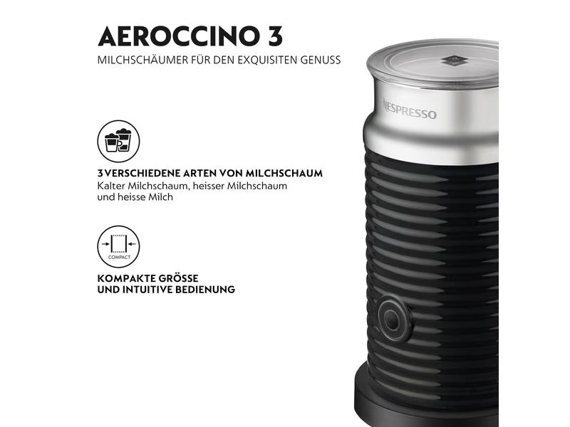 Nestlé Milchschäumer Aeroccino 3 Schwarz