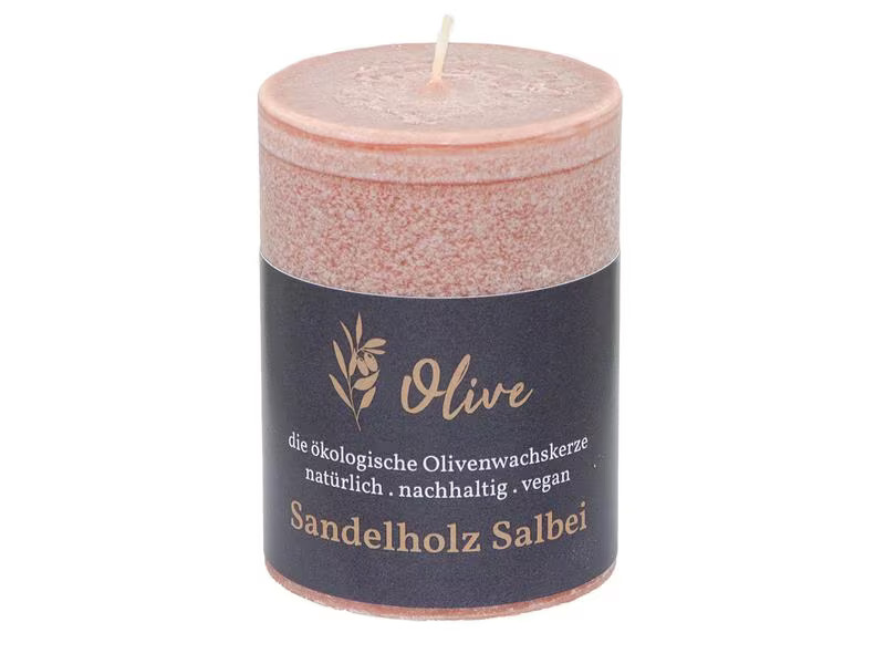 Schulthess Kerzen Duftkerze Sandelholz Salbei aus Olivenwachs, 10 cm