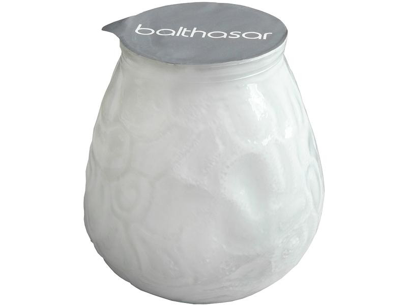 balthasar Kerze im Glas 10 x 10.5 cm, Weiss
