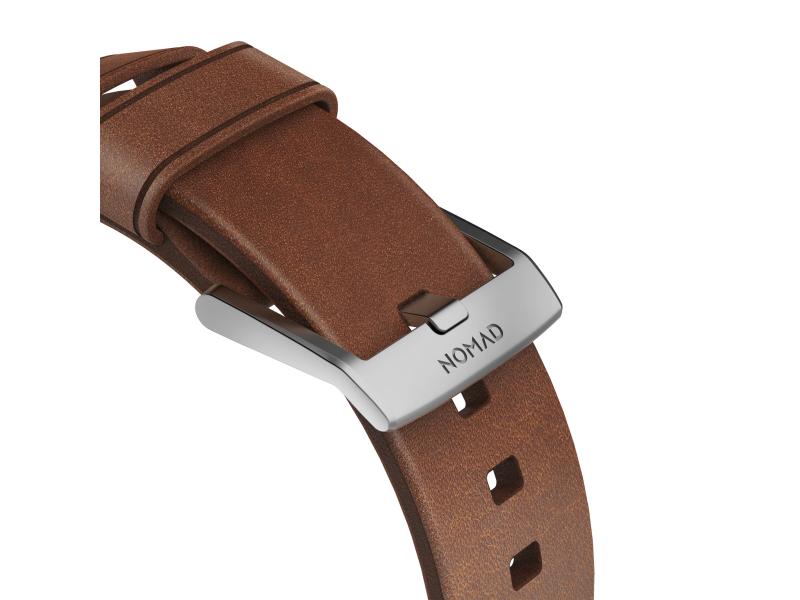 Nomad Lederarmband Modern Strap Apple Watch Braun/Silber
