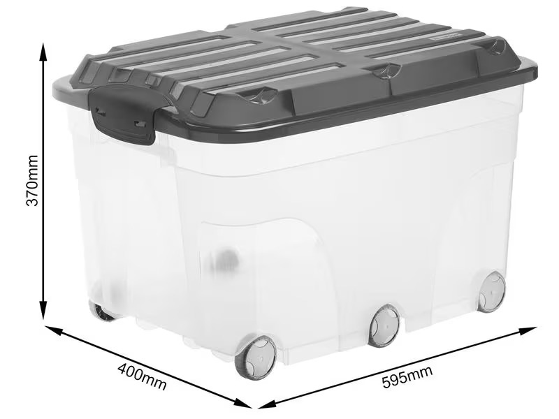 Rotho Aufbewahrungsbox 2 Stück, Anthrazit/Transparent