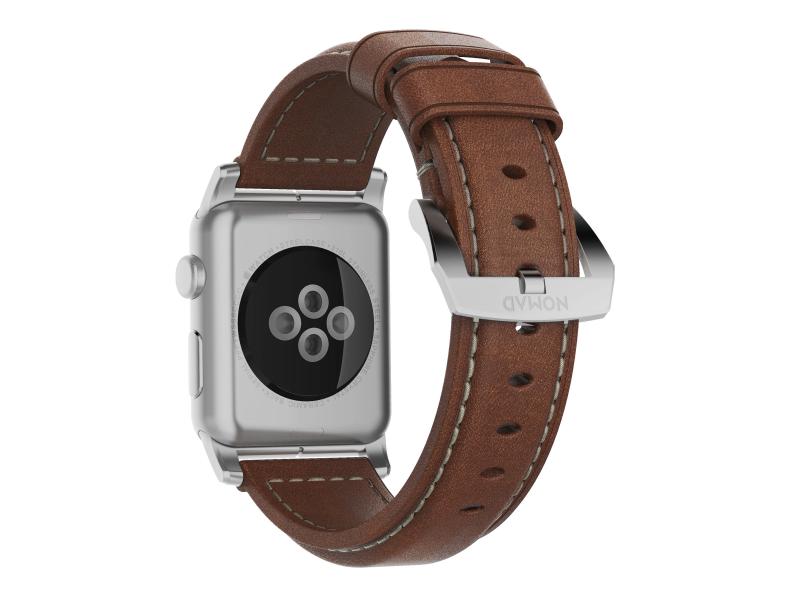 Nomad Lederarmband Traditional Strap Apple Watch Braun/Silber