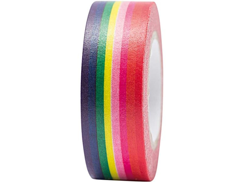 Rico Design Washi Tape Magical Summer 1.5 cm x 10 m, Regenbogen