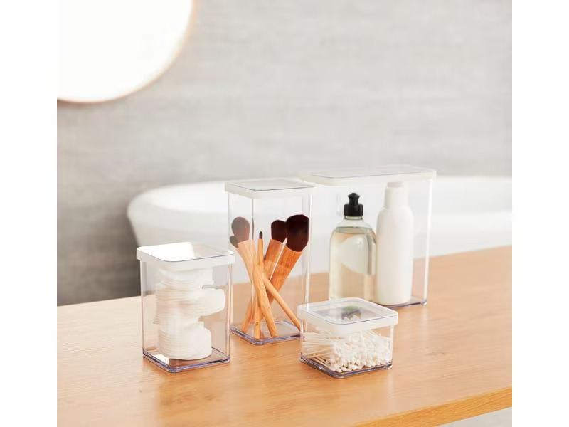 Rotho Vorratsdose Loft 5 Stück, 5.25 l, Transparent/Weiss