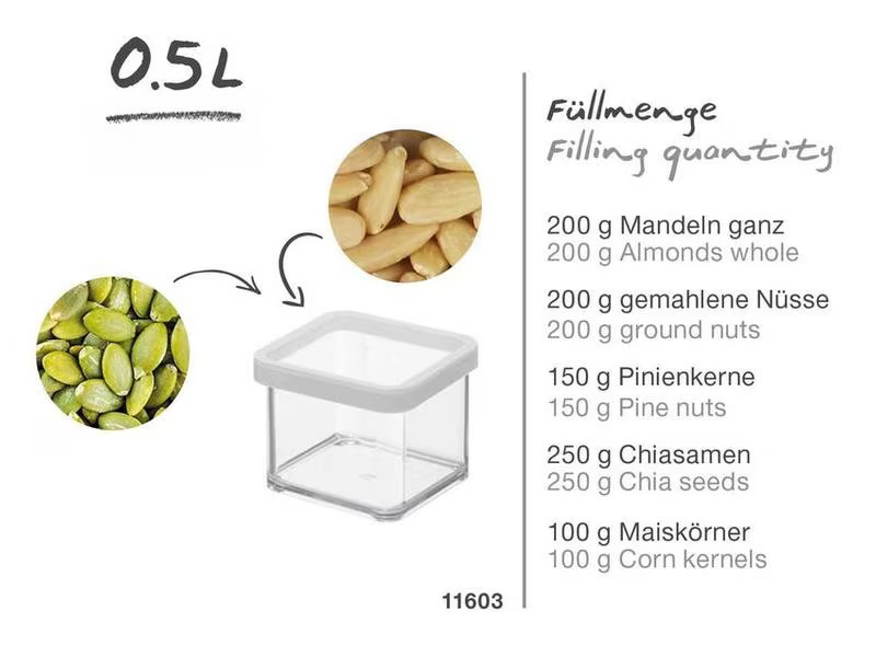 Rotho Vorratsdose Loft 5 Stück, 6.1 l, Transparent/Weiss