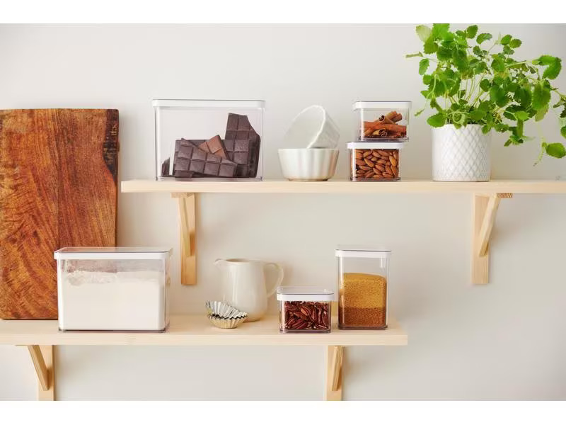Rotho Vorratsdose Loft 5 Stück, 6.1 l, Transparent/Weiss