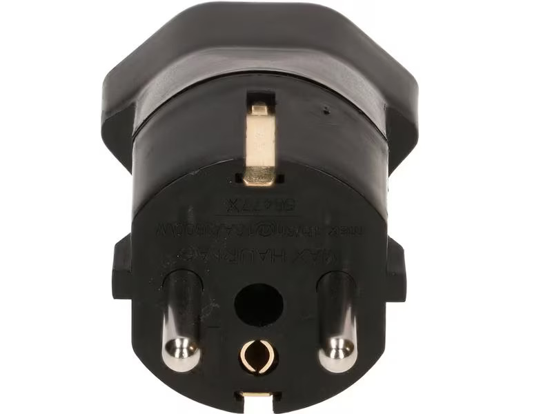 Max Hauri Reiseadapter Schuko – T23, Schwarz