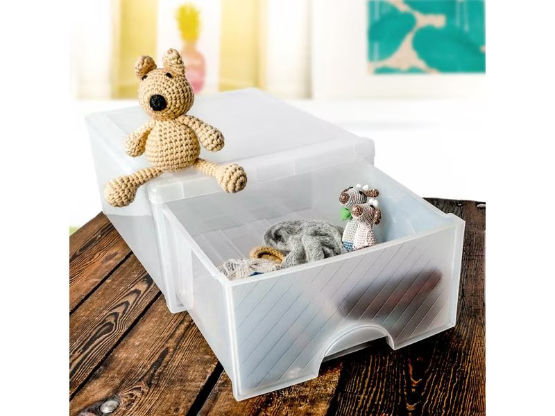Rotho Schubladenbox 3 Stück, Transparent