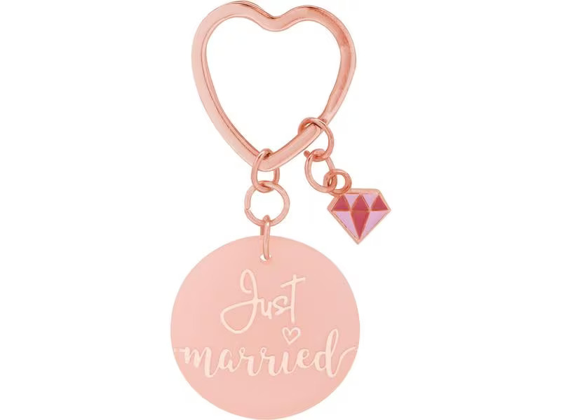 Sheepworld Schlüsselanhänger Just Married Pink/Blau, 2 Stück
