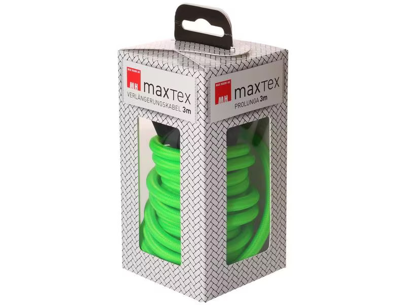 maxTex Verlängerungskabel 3 m T13 - T12, Neongrün