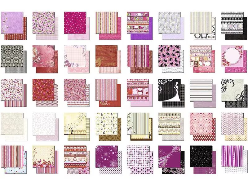 URSUS Designpapier Glitter Love 40 Blatt, 190 g/m²