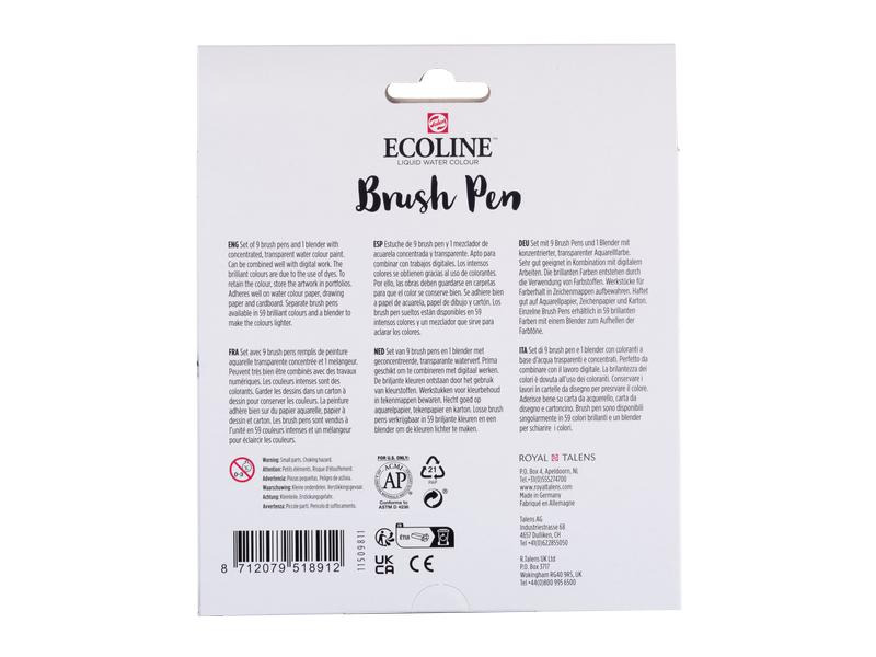 Talens Fasermaler Ecoline Pastell 10er Set