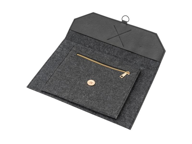 4smarts Notebooktasche Felty+ FoldStand ErgoFix 13  Dunkelgrau