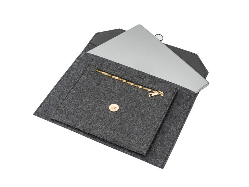 4smarts Notebooktasche Felty+ FoldStand ErgoFix 13  Dunkelgrau