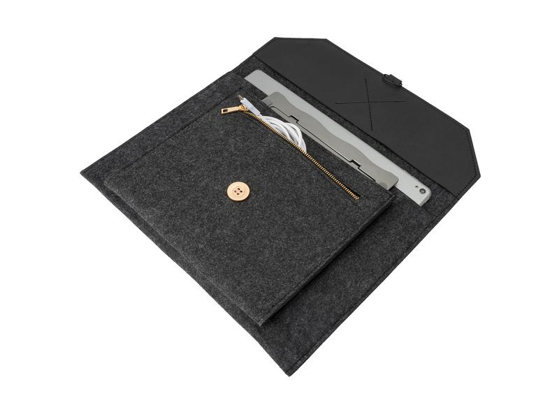 4smarts Notebooktasche Felty+ FoldStand ErgoFix 13  Dunkelgrau