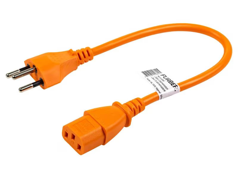 FURBER.power Netzkabel C13-T12 0.2 m Orange