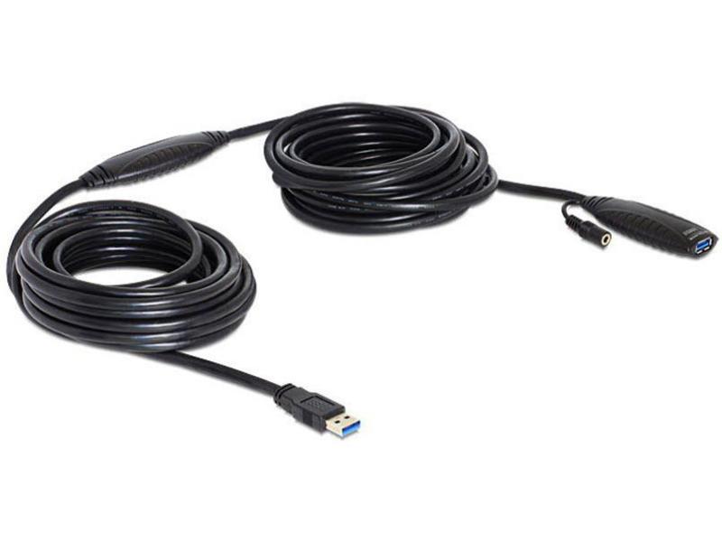 Delock USB 3.0-Verlängerungskabel A - A mit DC-Anschluss 10 m