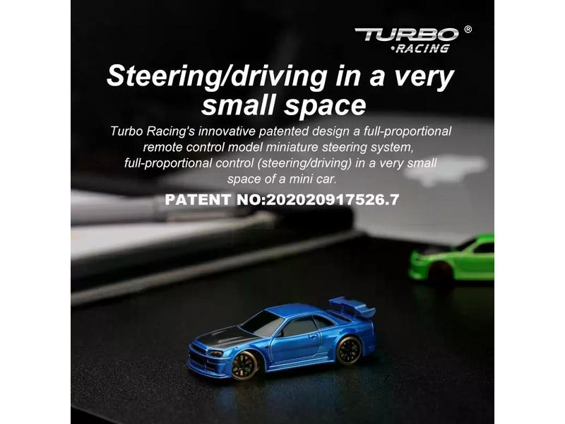 Turbo Racing Micro Drift C64, Blau RTR, 1:76