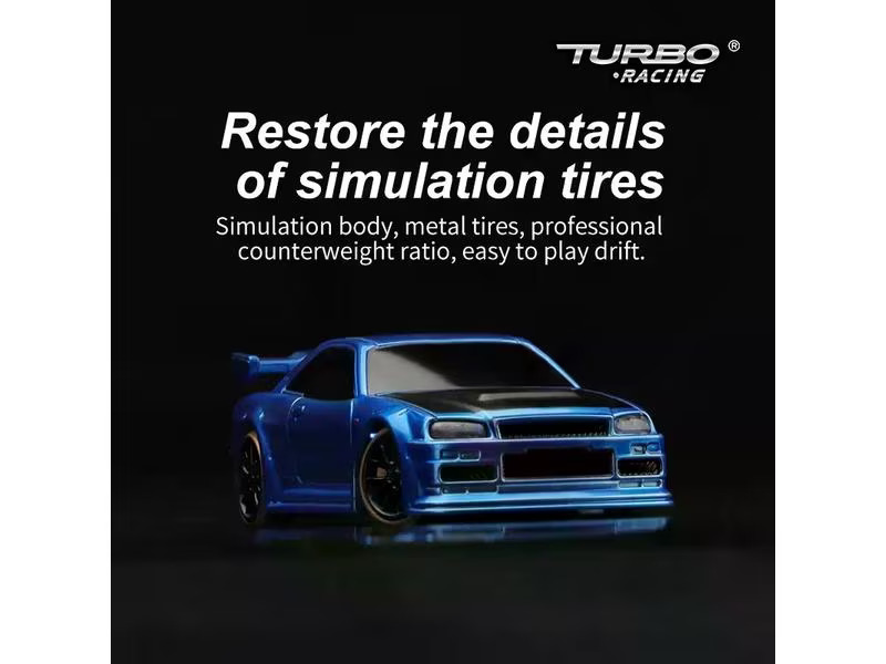 Turbo Racing Micro Drift C64, Grün RTR, 1:76